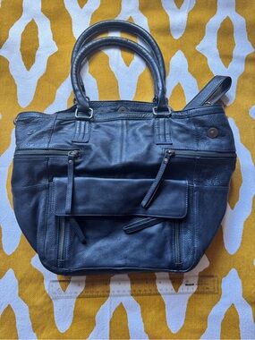 Day & Mood Classic Blue Black Soft Leather Bag